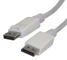 VIDEK 2409-2W Audio / Video Cable Assembly, DisplayPort Plug, DisplayPort Plug, 6.6 ft, 2 m, White