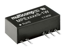 MULTICOMP PRO MPE2415S-1W Isolated Through Hole DC/DC Converter, ITE, SIP, 1:1, 1 W, 2 Output, 15 V