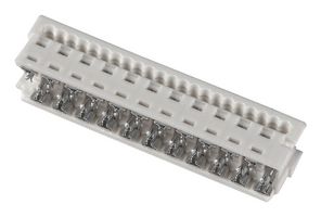 MOLEX 90327-0324 IDC Connector, White, IDC Receptacle, Female, 1.27 mm, 2 Row, 24 Contacts, Cable Mount