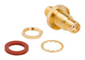 AMPHENOL RF 132170-10 RF / Coaxial Adapter, SMA, Jack, SMA, Jack, Straight Bulkhead Adapter, 50 ohm
