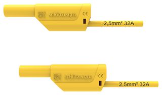 SCHUTZINGER VSFK 8500 / 2.5 / 50 / GE Test Patch Lead, Banana , 4mm Stackable Banana Plug, Shrouded, 4mm Stackable Banana Plug, Shrouded