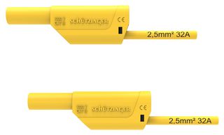 SCHUTZINGER VSFK 8700 / 2.5 / 200 / GE Test Patch Lead, Banana , 4mm Stackable Banana Plug, Shrouded, 4mm Stackable Banana Plug, Shrouded