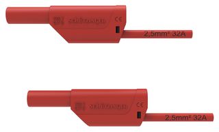 SCHUTZINGER VSFK 8700 / 2.5 / 200 / RT Test Patch Lead, Banana , 4mm Stackable Banana Plug, Shrouded, 4mm Stackable Banana Plug, Shrouded
