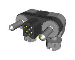 AMPHENOL SOCAPEX MHDAS2M004YCE11 Pin Header, Board-to-Board, 1.27 mm, 2 Rows, 4 Contacts, Through Hole Right Angle, MHDAS