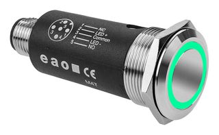 EAO 82-6657.2134 Vandal Resistant Switch, 82 Series, 22 mm, SPST-NO, SPST-NC, Maintained, Round Flush