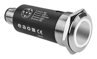 EAO 82-6657.2154 Vandal Resistant Switch, 82 Series, 22 mm, SPST-NO, SPST-NC, Maintained, Round Flush