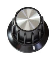 TE CONNECTIVITY - ALCOSWITCH PKA70B1/4 Knob, Round Shaft, 6.35 mm, Phenolic, Ribbed with Indicator Line, 24.9 mm, Alcoswitch PKA