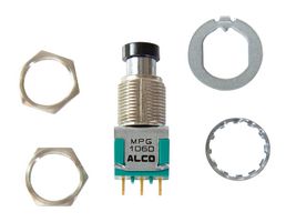 TE CONNECTIVITY - ALCOSWITCH MPG106D Pushbutton Switch, MP Green Series, 11.9 mm, SPDT, On-On, Plunger for Cap