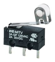 WURTH ELEKTRONIK 463093370402 Microswitch, Standard, Roller Lever, SPST-NO, SPST-NC, PC Pin, 2 A, 30 V