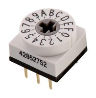 WURTH ELEKTRONIK 428527520908 Rotary Coded Switch, WS-ROTV Series, Through Hole, 8 Position, 24 VDC, Octal, 150 mA