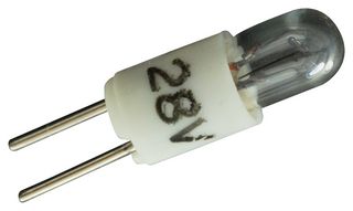 EAO 10-1613.1189 Lamp, T1 Bi-Pin, White/28V, EAO 11, 19 & 99 Series Illuminated Pushbutton Switches, 10 Series