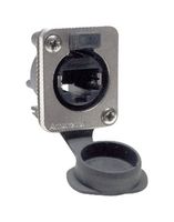 AMPHENOL SINE/TUCHEL RJXS8FG6VB Modular Connector, PCB, RJ45 Jack, 1 x 1 (Port), 8P8C, Cat6, IP54, Panel Mount