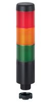 WERMA 69921075 Signal Indicator Tower, Continuous/Pulse, 85 dBA, GRY, 24 V, 38 mm, M12 Connector, Kompakt 37 Series