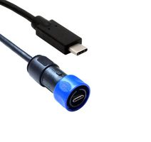 BULGIN LIMITED PXP4041/C/C/1M00 USB Cable, Sealed Type C Plug to Type C Plug, 1 m, 3.3 ft, USB 3.2, Black
