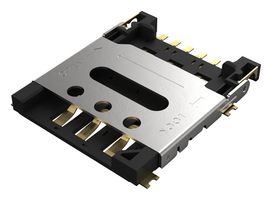 GCT SIM8060-6-0-14-00-A Memory Card Connector, Nano SIM, Hinged, 6 Contacts, Copper Alloy, Gold Plated Contacts