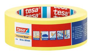 TESA 04334-00001-00 Masking Tape, Paper, Yellow, 50 m x 25 mm