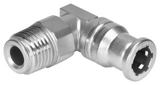 FESTO 162874 Push-In L-Fitting, R1/4, 10 bar, 8 mm Outer Dia Tube, Stainless Steel