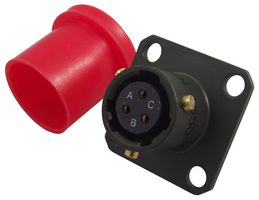 AMPHENOL LTD 62GB-12E08-33SN Circular Connector, 62GB, MIL-DTL-26482 Series, Box Mount Receptacle, 3 Contacts, Solder Socket