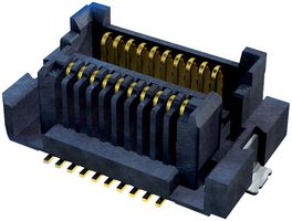 AMPHENOL COMMUNICATIONS SOLUTIONS 10106813-021112LF Mezzanine Connector, Receptacle, 0.5 mm, 2 Rows, 20 Contacts, Surface Mount, Copper Alloy