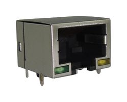 AMPHENOL COMMUNICATIONS SOLUTIONS RJE73-188-00140 Modular Connector, RJ45 Jack, 1 x 1 (Port), 8P8C, Through Hole Mount