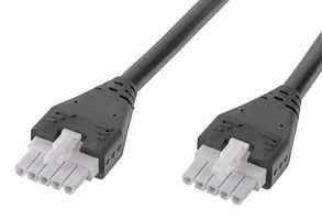 MOLEX 215330-0520 Cable Assembly, Mini-Fit Jr. Receptacle to Mini-Fit Jr. Receptacle, 5 Ways, 4.2 mm, 1 Row, 2 m