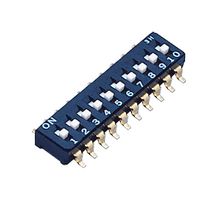 NIDEC COMPONENTS CFS-1002TA DIP / SIP Switch, 10 Circuits, Slide, Surface Mount, 10PST-NO, 6 V, 100 mA