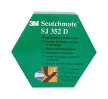 3M SJ352D, BLACK, 5M X 25MM Tape, Hook & Loop, SJ352D Series, 5m Roll Length, 25mm Tape Width, Black