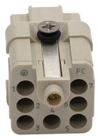 MULTICOMP PRO MP009620 Heavy Duty Connector, MP-HQ INSERTS, Insert, 7+PE Contacts, 3A, Receptacle