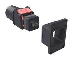 AMPHENOL COMMUNICATIONS SOLUTIONS NDHN6G2 Modular Connector, 28-26AWG IDC, IX Type A Plug, 1 x 1 (Port), 10P10C, Cat6a, IP67, Panel Mount