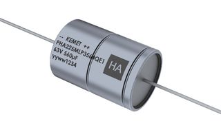 KEMET PHA225KLP4110QE4 Hybrid Aluminium Electrolytic Capacitor, 1100 µF, -10%, +30%, 40 V, Axial Leaded, 6000 µohm