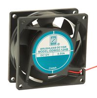 ORION FANS OD8032-12HB DC Axial Fan, 12 V, Square, 80 mm, 32 mm, Ball Bearing, 50 CFM