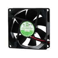 ORION FANS OD8025-24HB02A DC Axial Fan, 24 V, Square, 80 mm, 25 mm, Ball Bearing, 40.1 CFM