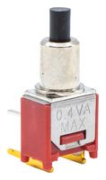 E-SWITCH 800SP9B6M6RE Pushbutton Switch, 800 Series, SPST-NO-DM, Off-(On), Round Plunger