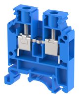 ELKAY KUT6N/BLUE DIN Rail Mount Terminal Block, Feed Thru, 2 Ways, 20 AWG, 8 AWG, 6 mm², Screw, 41 A