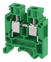 ELKAY KUT10N / GREEN DIN Rail Mount Terminal Block, Feed Thru, 2 Ways, 16 AWG, 6 AWG, 10 mm², Screw, 63 A