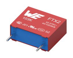 WURTH ELEKTRONIK 890324025047CS Safety Capacitor, Metallized PP, Radial Box - 2 Pin, 0.82 µF, ± 10%, X2, Through Hole