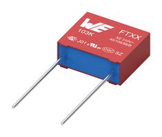 WURTH ELEKTRONIK 890334027009CS Safety Capacitor, Metallized PP, Radial Box - 2 Pin, 1 µF, ± 10%, X2, Through Hole