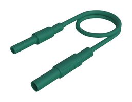 HIRSCHMANN TEST AND MEASUREMENT 934047104 Banana Test Lead, 4mm Banana Plug, Shrouded, 4mm Banana Socket, Shrouded, 6.6 ft, 2 m, Green