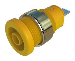 HIRSCHMANN TEST AND MEASUREMENT 972355203 Banana Test Connector, Socket, Panel Mount, 25 A, 1 kV, Nickel Plated Contacts, Yellow