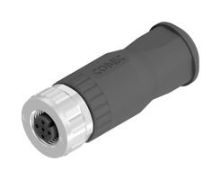AMPHENOL CONEC 43-00092 Sensor Connector, M12, Female, 4 Positions, Screw Socket, Straight Cable Mount