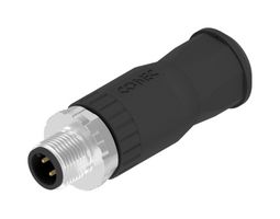 AMPHENOL CONEC 43-00100 Sensor Connector, M12, Male, 4 Positions, Screw Pin, Straight Cable Mount