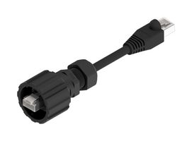 AMPHENOL CONEC 17-10006 Ethernet Cable, Cat5e, RJ45 Plug to RJ45 Plug, Black, 2 m, 6.6 ft