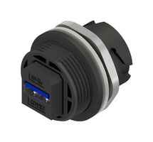 AMPHENOL CONEC 17-240001 USB Adapter, USB Type A Receptacle, USB Type A Receptacle, USB 3.0, IP67, IP68, Copper Alloy