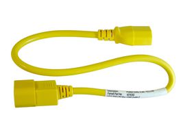 MULTICOMP PRO GW-151794 Mains Power Cord, IEC 60320 C14 to IEC 60320 C13, 3 m, 10 A, 250 V, Yellow