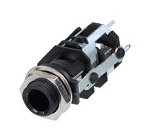 REAN RJ5VI Phone Audio Connector, Stereo, 6.35mm, 5 Contacts, Socket, PCB Mount, Silver Plated Contacts