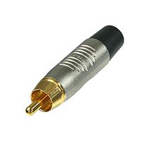 REAN RF2C-AU-0 RCA (Phono) Audio / Video Connector, 2 Contacts, Plug, Gold Plated Contacts, Brass, Zinc Body