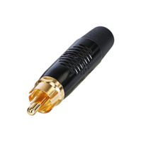 REAN RF2C-B-0 RCA (Phono) Audio / Video Connector, 2 Contacts, Plug, Gold Plated Contacts, Brass, Zinc Body