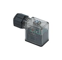 MOLEX 1212080040 Circular DIN Valve Connector, 2Pos, Right Angle, DIN Form B, 2 Poles + Ground, 24V, 16 A, 11 mm