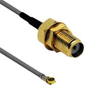 SIRETTA ASMGA010XA113S11 RF / Coaxial Cable Assembly, 3.9 ", 100 mm, 1.13mm, MHF4-Type Plug, SMA Bulkhead Jack, 50 ohm