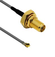 SIRETTA ASMGA015XC113S11 RF / Coaxial Cable Assembly, 5.9 ", 150 mm, 1.13mm, MHF4-Type Plug, SMA Bulkhead Jack, 50 ohm